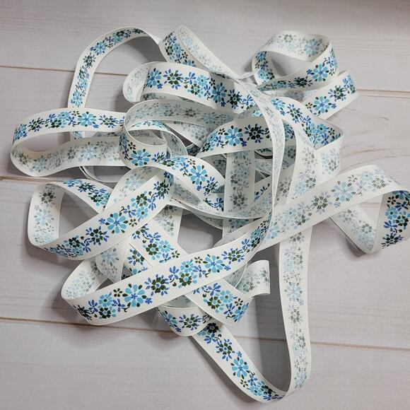 Vintage | Other | Vintage Blue Floral Ribbon 272 | Poshmark